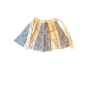 Vintage Half Apron With Paisley & White Panels Cotton Blend